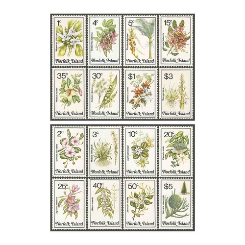 1984 (SG 318/33) Norfolk Isl. Flowers Set of 16 MUH