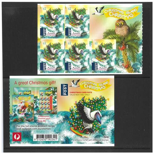 Christmas Island 2018 Merry Christmas Sheetlet/5 International Stamps Self-adhesive MUH