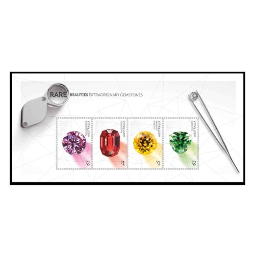 Australia Rare Beauties: Extraordinary Gemstones Miniature Sheet MUH (975)