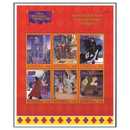 Disney The Hunchback of Notre Dame Sheetlet Stamps MUH - St Vincent and the Grenadines