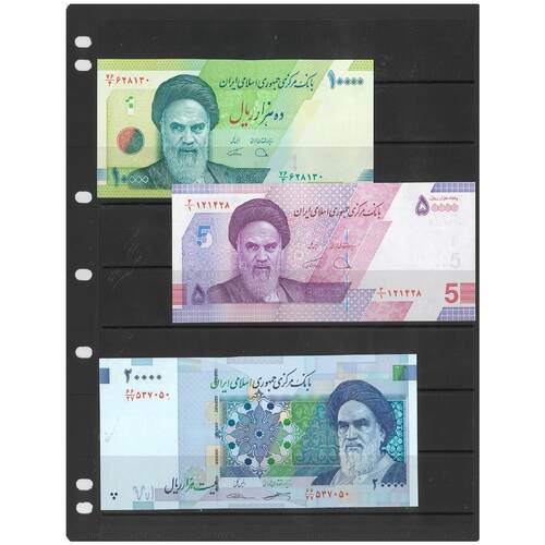 Iran 2014-21 Set of 3 Banknotes 10000 20000 50000 Riels UNC