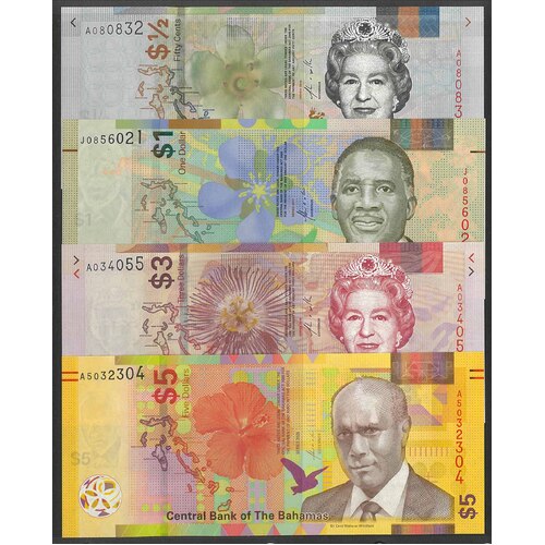 Bahamas 2017-20 Set of 4 Paper Banknotes UNC