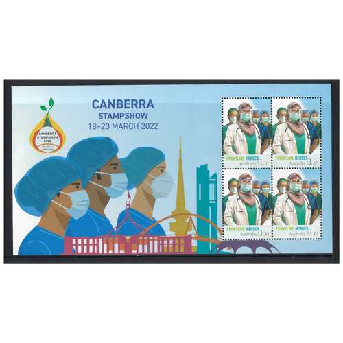 Australia 2022 Canberra Stamp Show Special Mini Sheet of 4 Stamps - Frontline Workers MUH