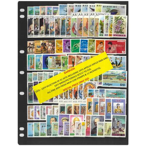 Barbuda 1975-79 Selection of 21 Commemorative/Special Sets 126 Stamps & 11 Mini Sheets MUH #461