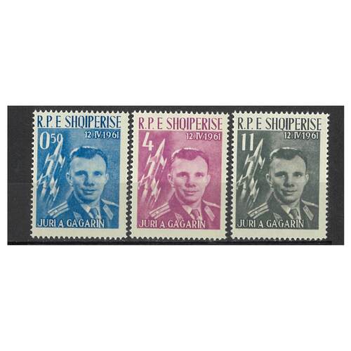 ALBANIA: 1962 GAGARIN SET 3 STAMPS SCOTT 604/06 MUH #EU153