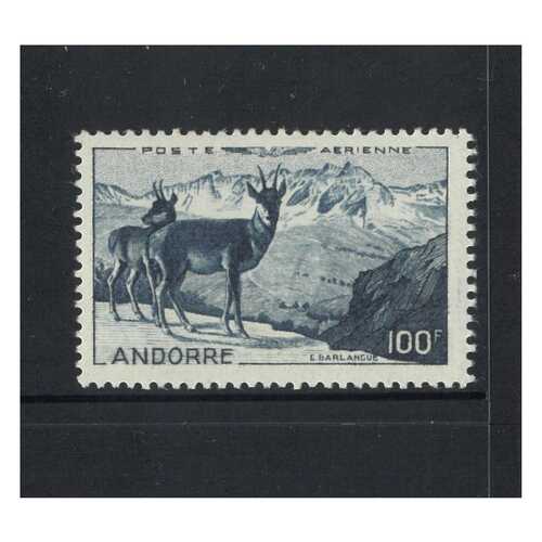 Andorra (French): 1950 100f Chamois Single Stamp Scott C1 MUH #EU157