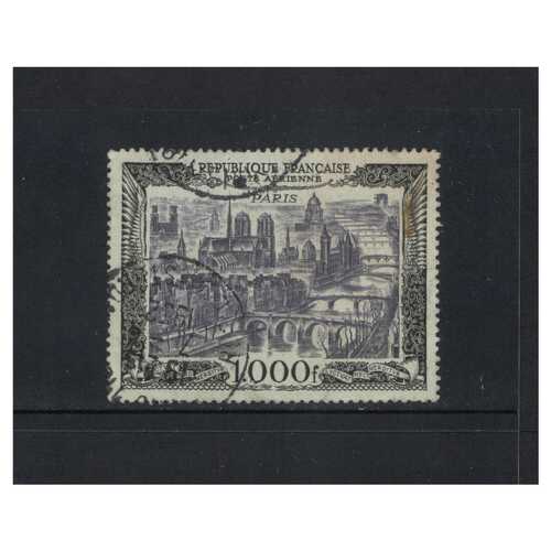 France: 1950 1000f Paris Single Stamp Scott C27 FU #EU165
