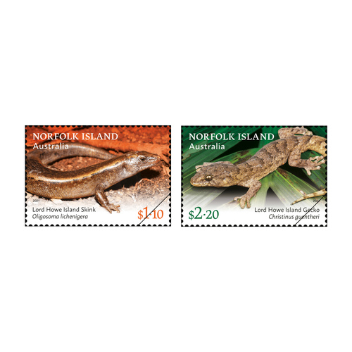 Norfolk Island 2021 Lizards Set of 2 Stamps MUH