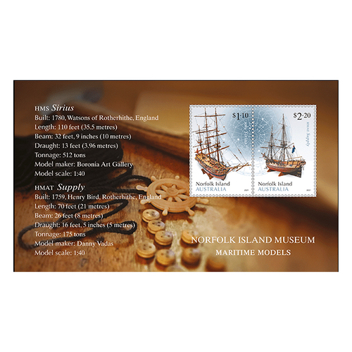 Norfolk Island 2021 Museum: Maritime Models/Ships Mini Sheet of 2 Stamps MUH