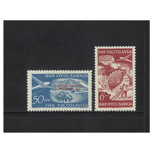 Yugoslavia: 1951 Parachute Championship Set of 2 Stamps Scott C48/49 MUH #EU176