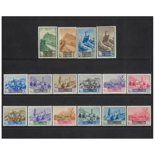 San Marino: 1949-1950 San Marino Views Set of 16 Stamps Michel 409/22, 440/41 MLH #EU190