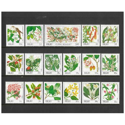 Palau: 1987-1988 Flowers Set/17 Stamps TO $10 Scott 126/42 MUH #RW480
