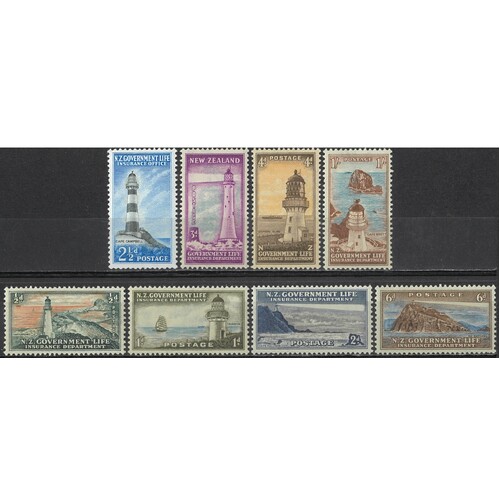 New Zealand: 1947-1963 Government Life Set/8 Stamps SG L42/49 MUH #BR307