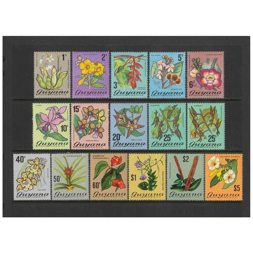 Guyana: 1971-1976 Flowering Plants Set/16 Stamps TO $5 SG 542/56 MUH #BR323