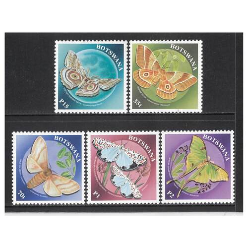Botswana: 2000 Moths Set/5 Stamps SG 688/92 MUH #BR328