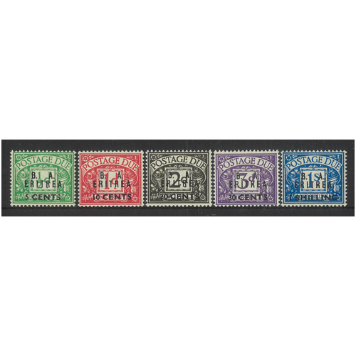 Eritrea: 1950 "B.A. Eritrea" Postage Due Set/5 Stamps SG ED6/10 MVLH #BR329