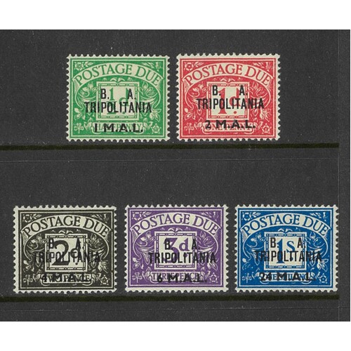 Tripolitania:  1950 "B.A. Tripolitania" Postage Due Set/5 Stamps SG TD6/10 MVLH #BR329