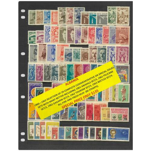 Albania 1960-63 Selection of 29 Complete Commemorative Sets 86 Stamps MUH #424