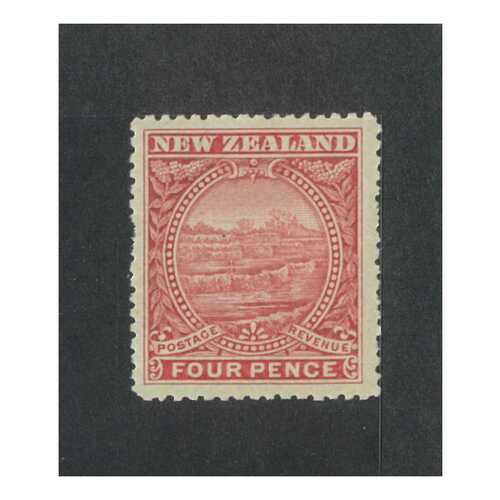 New Zealand: 1898 4d Dull Rose NO WMK p15 Single Stamp SG 252b Fresh MLH #BR373