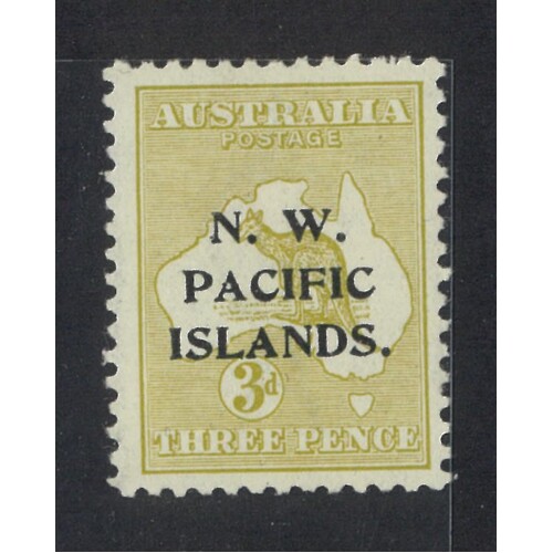 New Guinea-N.W.P.I: 3nd WMK 3d Olive DIE I (OPT"a") Single Stamp SG 76 MLH #BR381