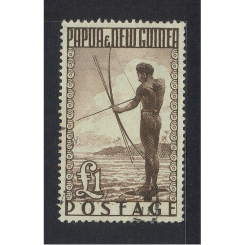 Papua New Guinea: 1952 £2 Fisherman Single Stamp SG 15 FU #BR383