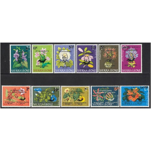 Sierra Leone: 1965 Margai- Churchill OPT Set/11 Stamps TO 2L SG 366/76 MLH #BR386