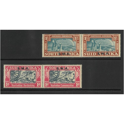 South West Africa: 1938 Voortrekker Commemoration Set/2 Pairs Of Stamps SG 109/10 MLH #BR396