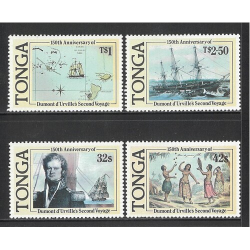 Tonga: 1987 D'Urilles Second Voyage Set/4 Stamps SG 962/65 MUH #BR399