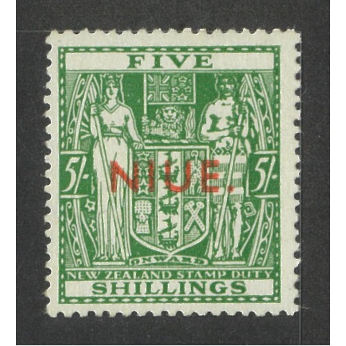 Niue: 1941 Arms 5/- Single WMK Single Stamp SG 80 MLH #BR420