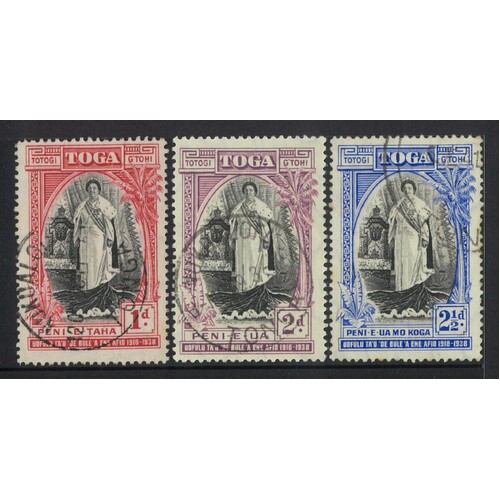 Tonga: 1938 Accession Anniversary Set/3 Stamps SG 71/73 FU #BR447