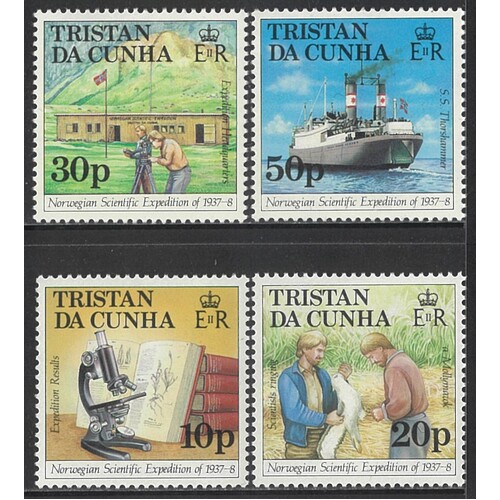 Tristan Da Cunha: 1987 Norwegian Anniversary Set/4 Stamps SG 434/37 MUH #BR448