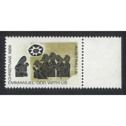 Australia: 1966 4c Christmas, Right Marginal Copy With Olive-Green Partly Omitted Including "4c" MUH ACSC 471cb #CD5