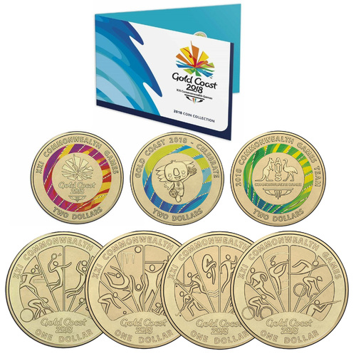 Australia 2018 Gold Coast Commonwealth Games $1 & $2 7-Coin Collection