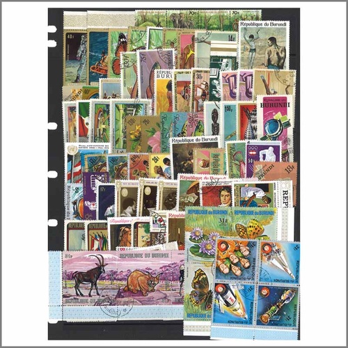 Burundi - 100 Different Stamps Mixed in Bag Large Pictorials CTO/Used