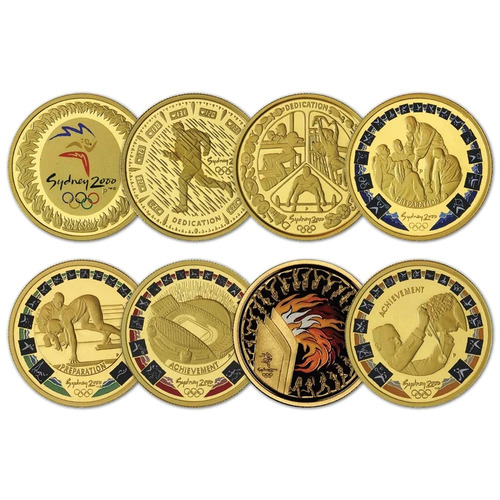 Australia 2000 Sydney Olympics 8 Gold Proof Coins Collection 