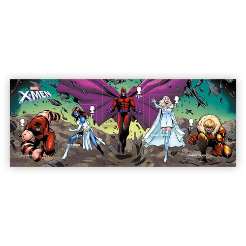 Great Britain 2023 X-Men Miniature Sheet of 5 Self-adhesive Stamps MUH