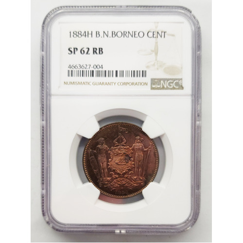 North Borneo 1884H Cent Coin NGC Grading SP 62RB 4663627-004