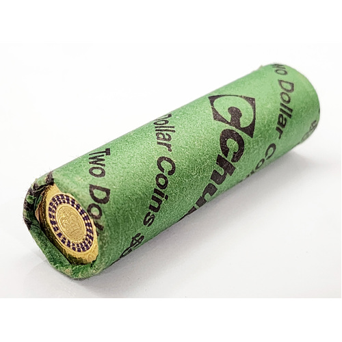 Australia 2013 QEII Coronation Anniversary Coloured $2 UNC Coins in Chubb Roll of 25