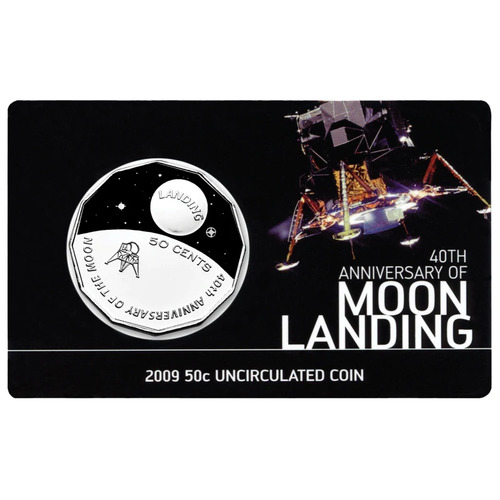 Australia 2009 50c 40th Anniversary Of Moon Landing Carded Uncirculated