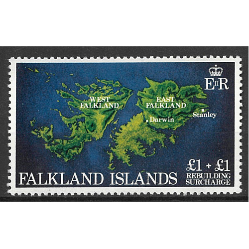 Falkland Islands 1982 Rebuilding Fund/Map £1+£1 Single Stamp SG430 MUH