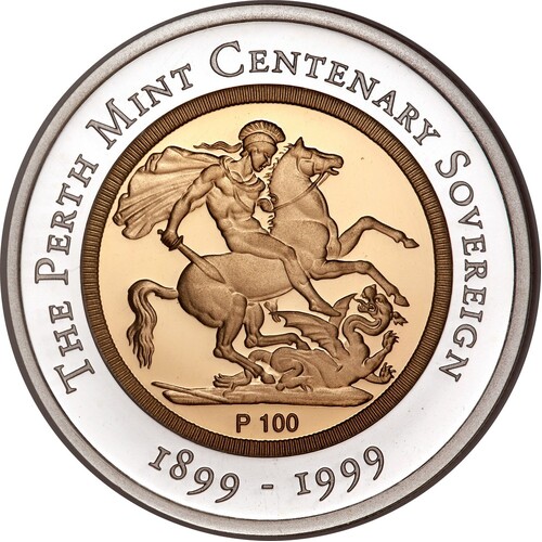 Australia 1999 $100 The Perth Mint Centenary Sovereign Uncirculated 