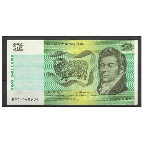 Australia 1976 $2 Banknote Knight/Wheeler OCRB Centre Thread R86b EF+ #2-57