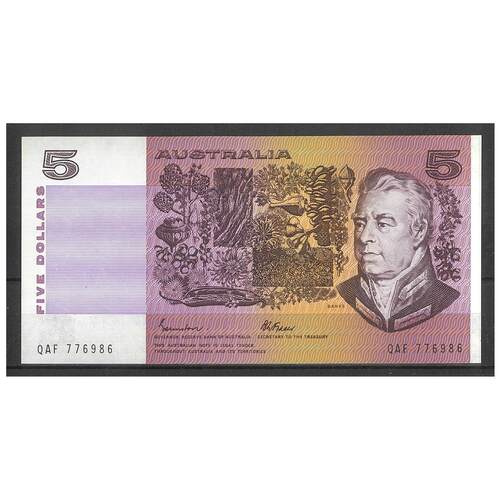 Australia 1985 $5 Banknote Johnston/Fraser R209b Gothic aEF #3-86