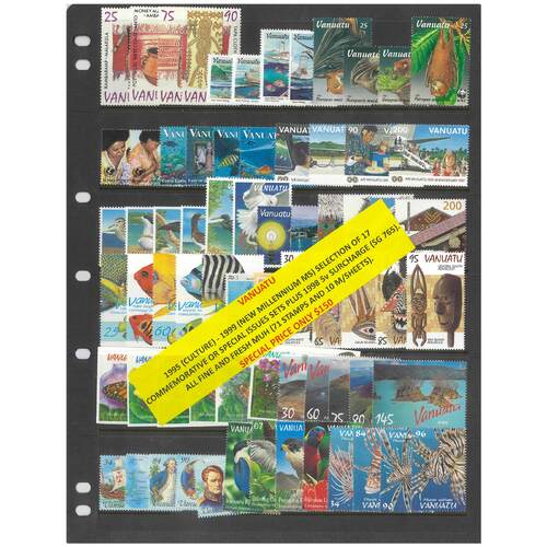 Vanuatu 1995-99 Selection of 17 Commemorative Sets 71 Stamps & 10 Mini Sheets MUH #285