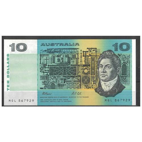Australia 1991 $10 Banknote Fraser/Cole No Plate Letter R313b UNC #4-66