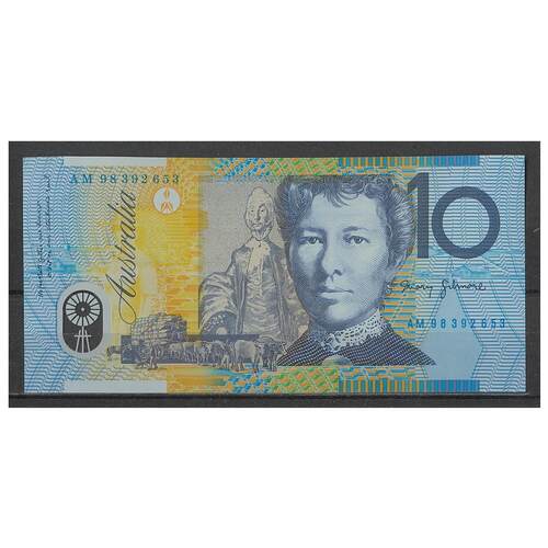 Australia 1993 $10 Polymer Banknote Fraser/Evans R316a Light Blue Dobell UNC #5-83