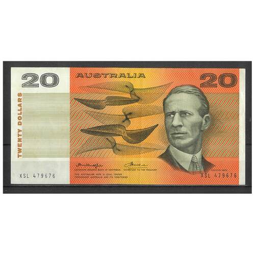 Australia 1976 $20 Banknote Knight/Wheeler Centre Thread R406a VF #20-50