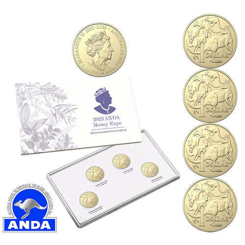 Australia 2023 Sydney ANDA Show $1 UNC 4 Coin Privy Mark Set