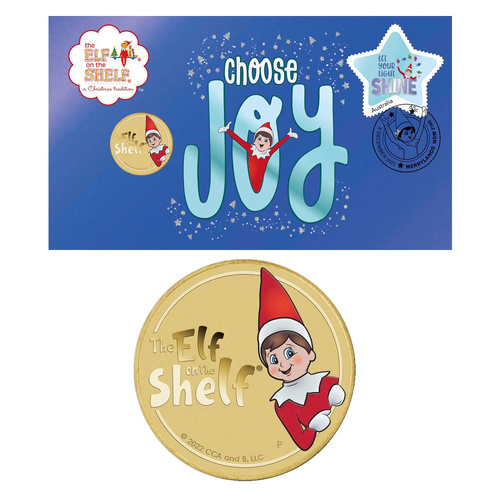 Australia 2022 Merry Christmas $1 Stamp & Coin Cover Elf On The Shelf - PNC