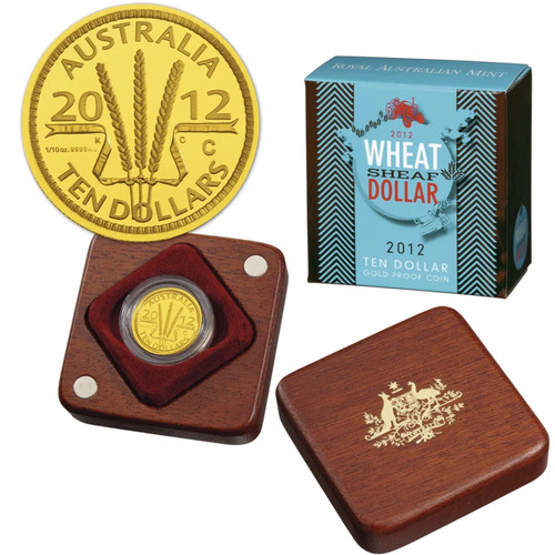 Australia 2012 $10 Wheat Sheaf 1/10oz Gold Proof  Coin